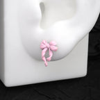 Bow Internally Threaded Stainless Steel Stud - Bow Internally Threaded Stainless Steel Stud - White / 6mm by CRUXJEWELRY