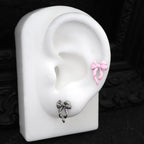 Bow Internally Threaded Stainless Steel Stud - Bow Internally Threaded Stainless Steel Stud - White / 6mm by CRUXJEWELRY