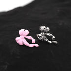 Bow Internally Threaded Stainless Steel Stud - Bow Internally Threaded Stainless Steel Stud - White / 6mm by CRUXJEWELRY