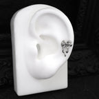 Bow Internally Threaded Stainless Steel Stud - Bow Internally Threaded Stainless Steel Stud - White / 6mm by CRUXJEWELRY