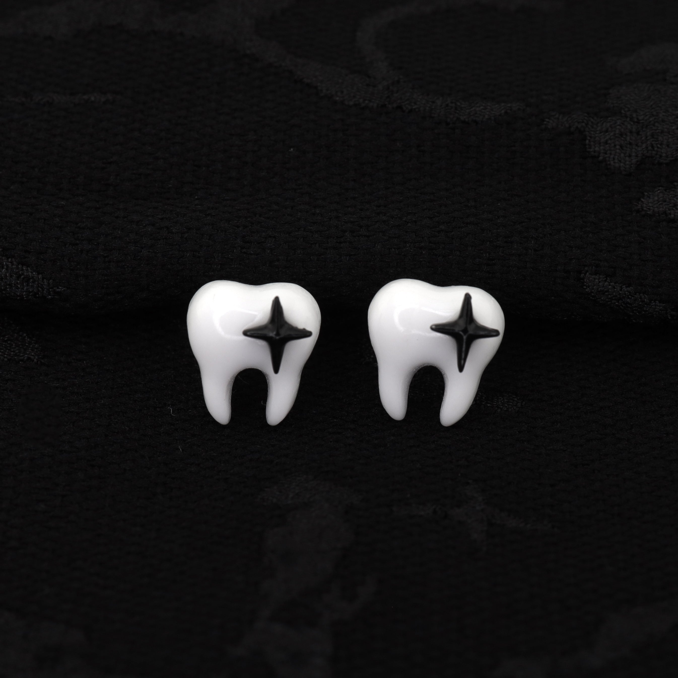 Star Tooth Resin stainless steel Ear Stud - Star Tooth Resin stainless steel Ear Stud - Single / 1.2mm/16G / 6mm by CRUXJEWELRY