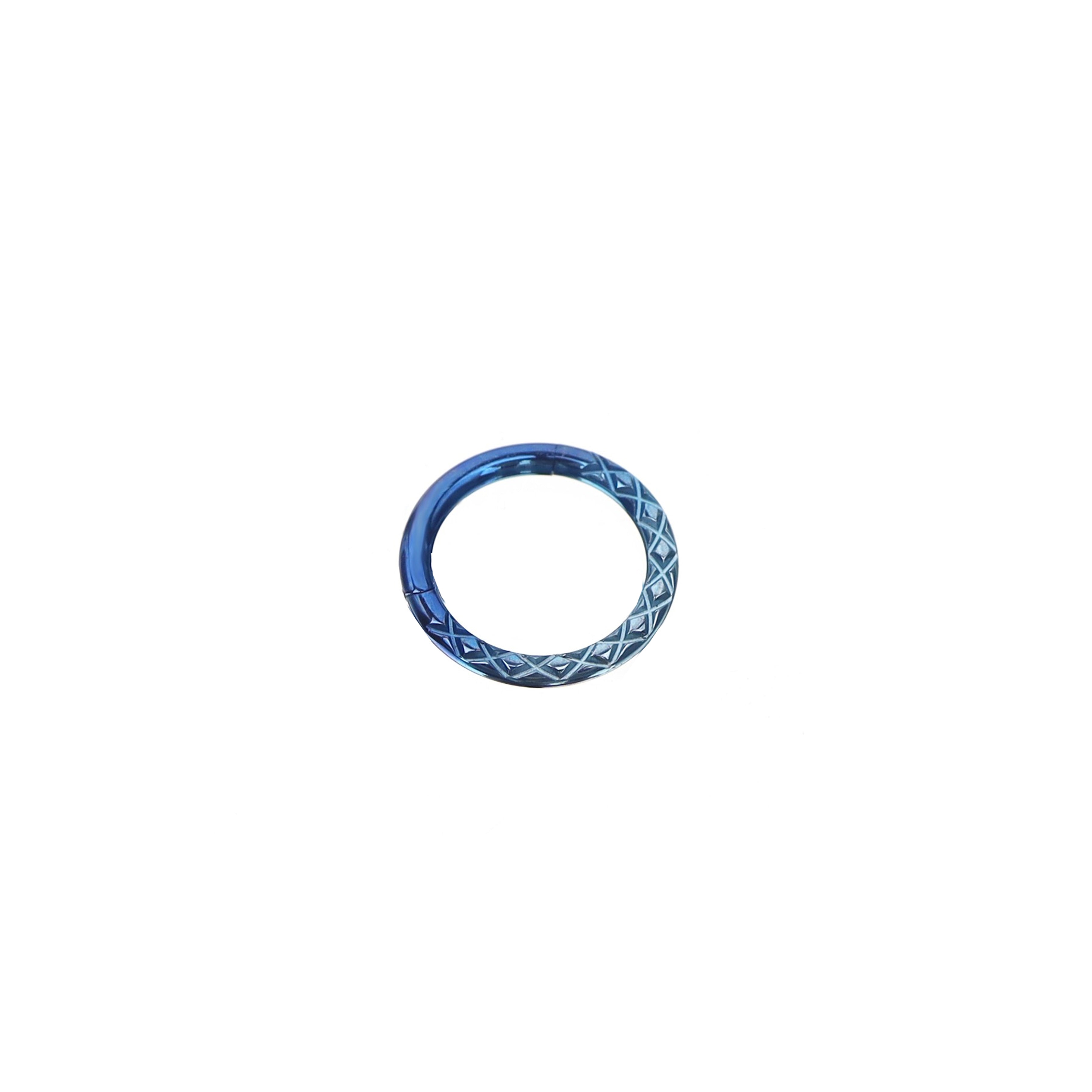 16G Snake Texture Titanium Segment Hoop - 16G Snake Texture Titanium Segment Hoop - Blue-White Gradient by CRUXJEWELRY