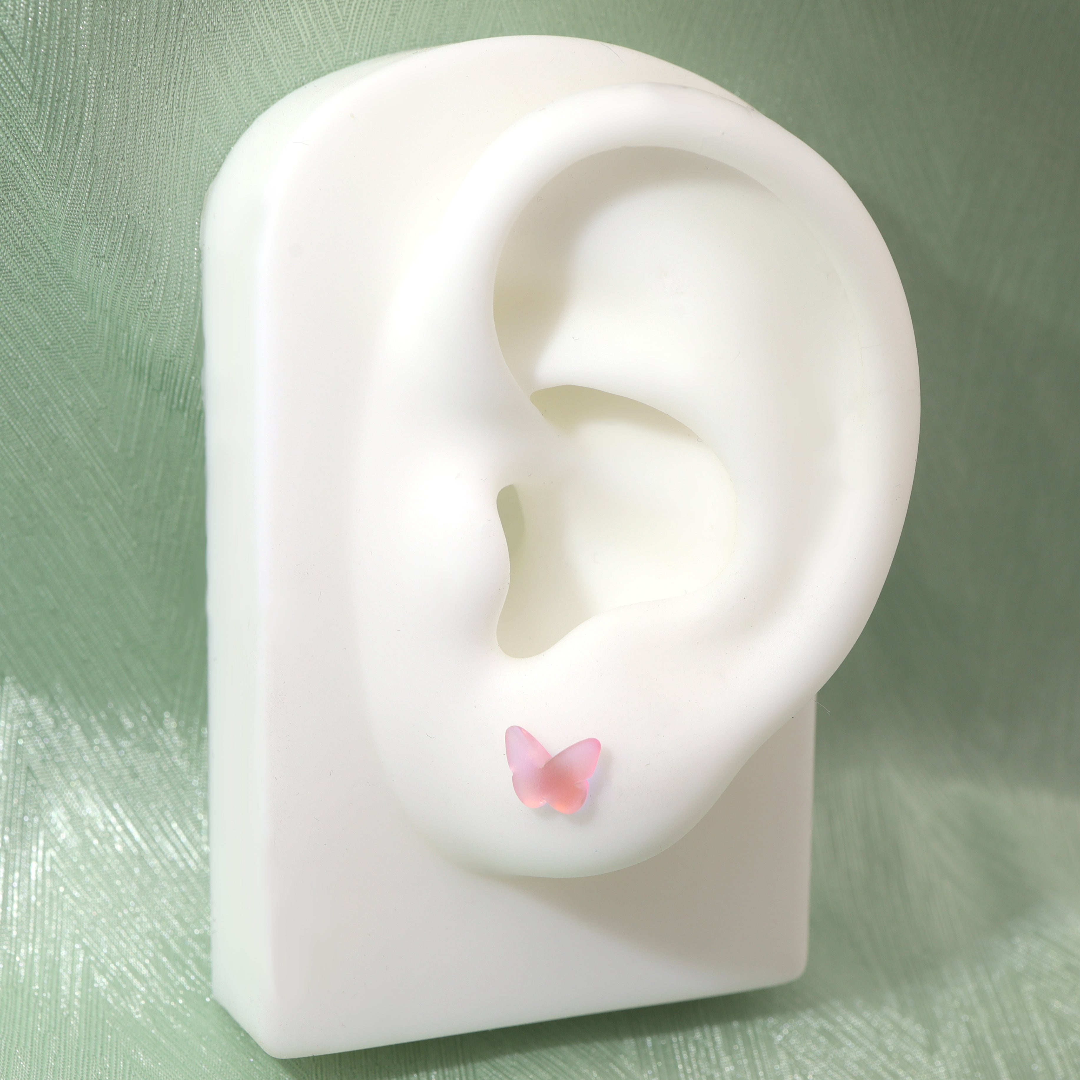 Colorful Resin Butterfly Internally Threaded Stud - Colorful Resin Butterfly Internally Threaded Stud - Blue / Single / 6mm by CRUXJEWELRY