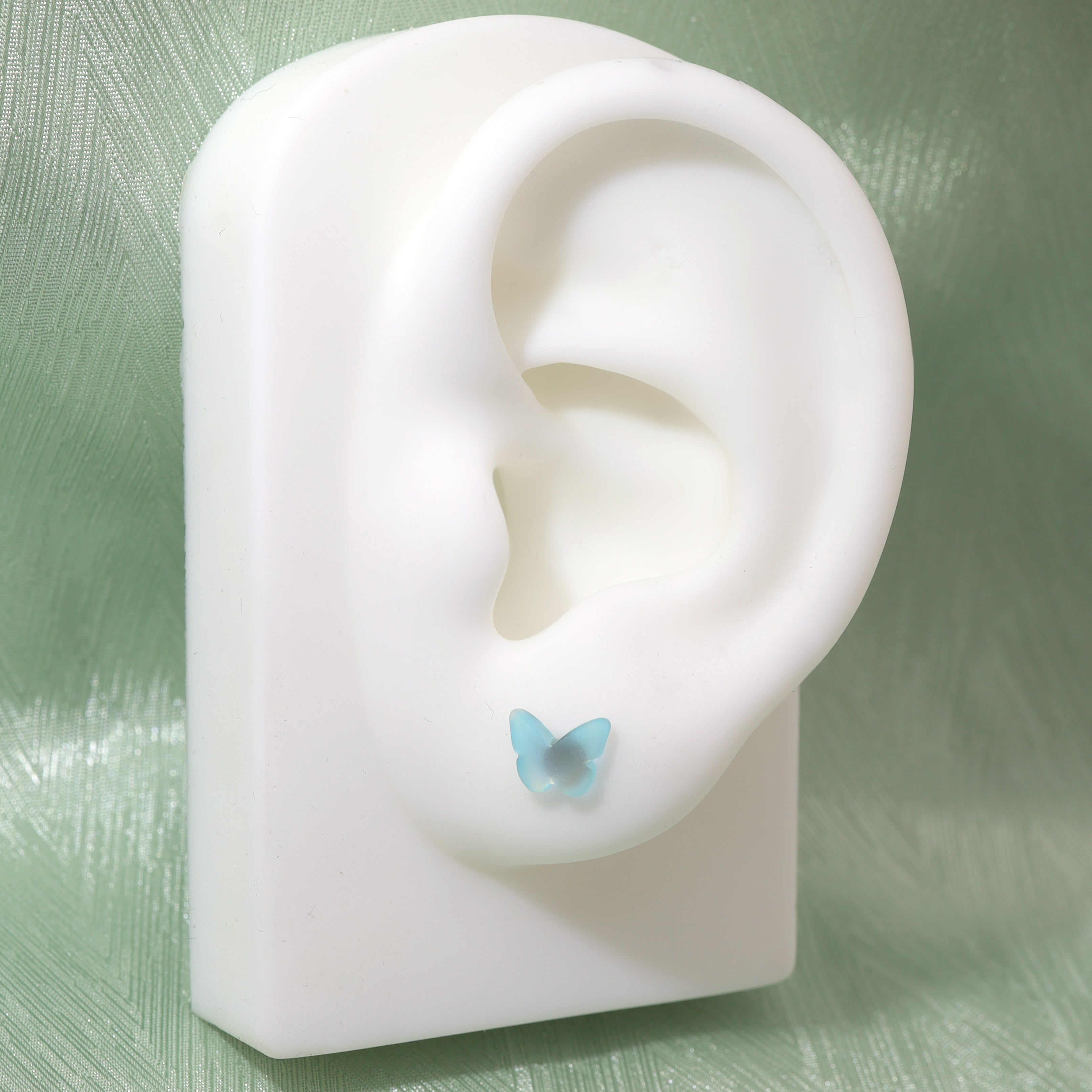 Colorful Resin Butterfly Internally Threaded Stud - Colorful Resin Butterfly Internally Threaded Stud - Blue / Single / 6mm by CRUXJEWELRY