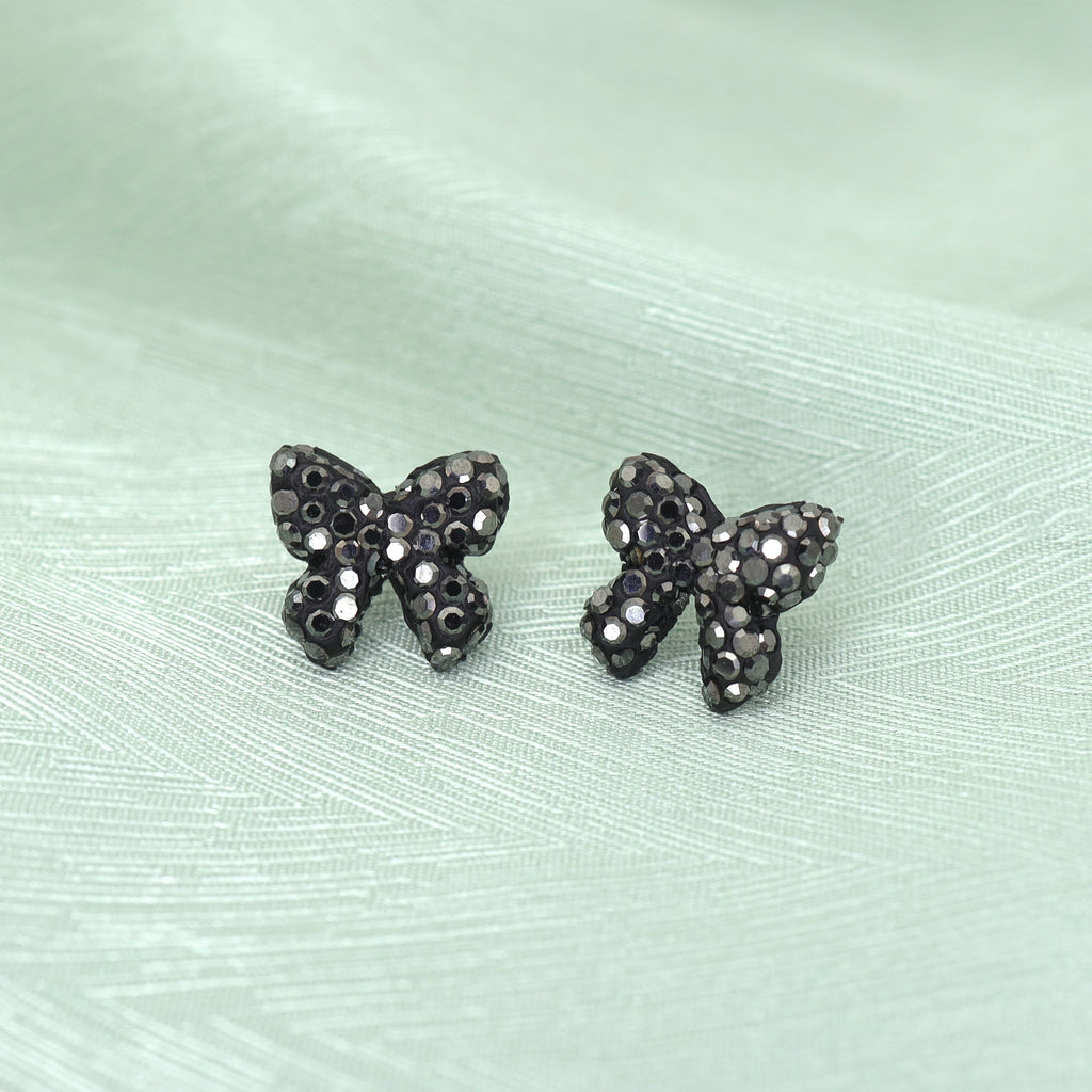 Full CZ Bow Tie Ear Stud - Full CZ Bow Tie Ear Stud - White / Single by CRUXJEWELRY