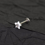 CZ & Resin Star Internally Threaded Stud - CZ & Resin Star Internally Threaded Stud - Radiant White / 6mm by CRUXJEWELRY