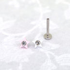 CZ & Resin Star Internally Threaded Stud - CZ & Resin Star Internally Threaded Stud - Radiant White / 6mm by CRUXJEWELRY