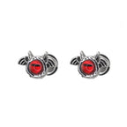 Red & Green Demon Wing stainless steel Ear Stud - Red & Green Demon Wing stainless steel Ear Stud - Red / Set by CRUXJEWELRY