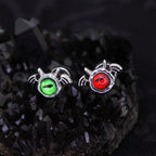 Red & Green Demon Wing stainless steel Ear Stud - Red & Green Demon Wing stainless steel Ear Stud - Red / Single by CRUXJEWELRY