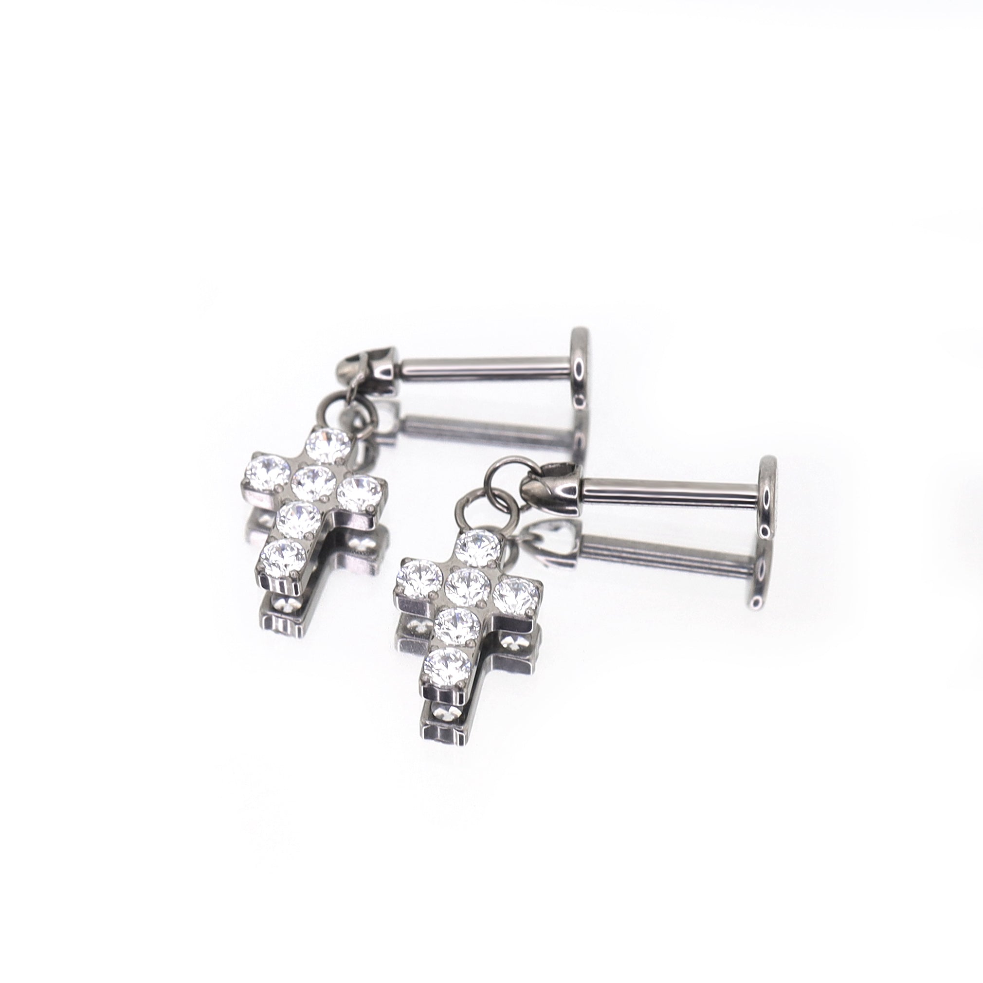 Cross Titanium Pendant Stud - Cross Titanium Pendant Stud - 6mm by CRUXJEWELRY