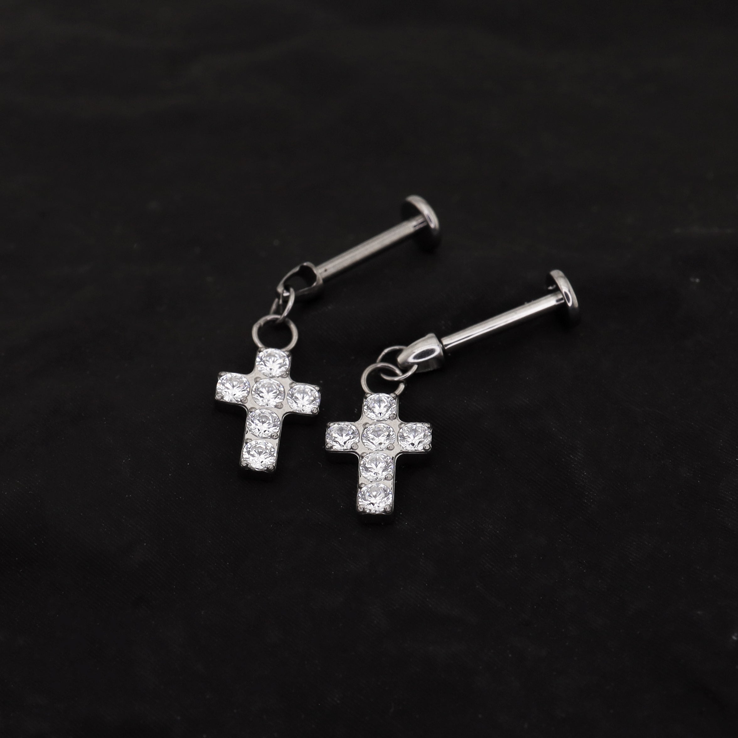 Cross Titanium Pendant Stud - Cross Titanium Pendant Stud - 6mm by CRUXJEWELRY