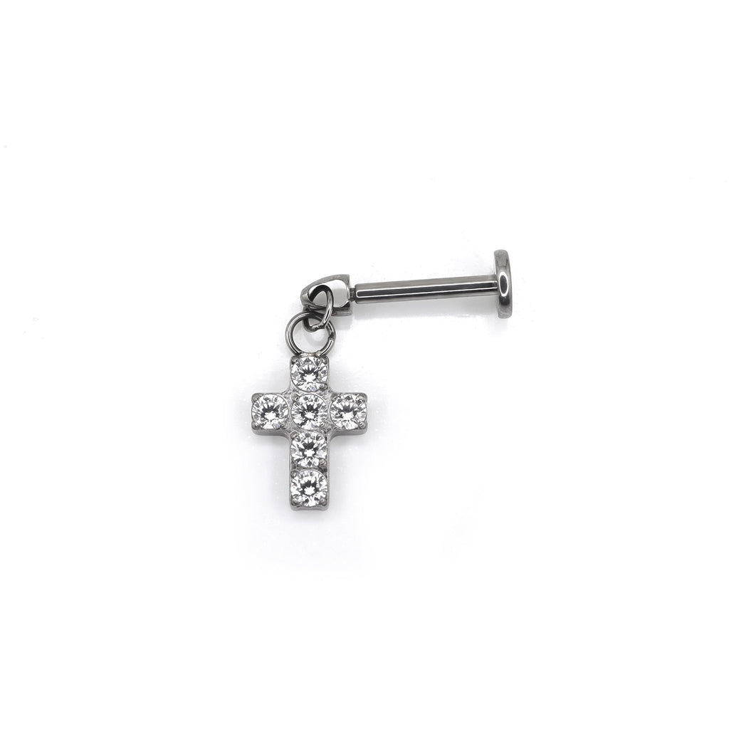 Cross Titanium Pendant Stud - Cross Titanium Pendant Stud - 6mm by CRUXJEWELRY