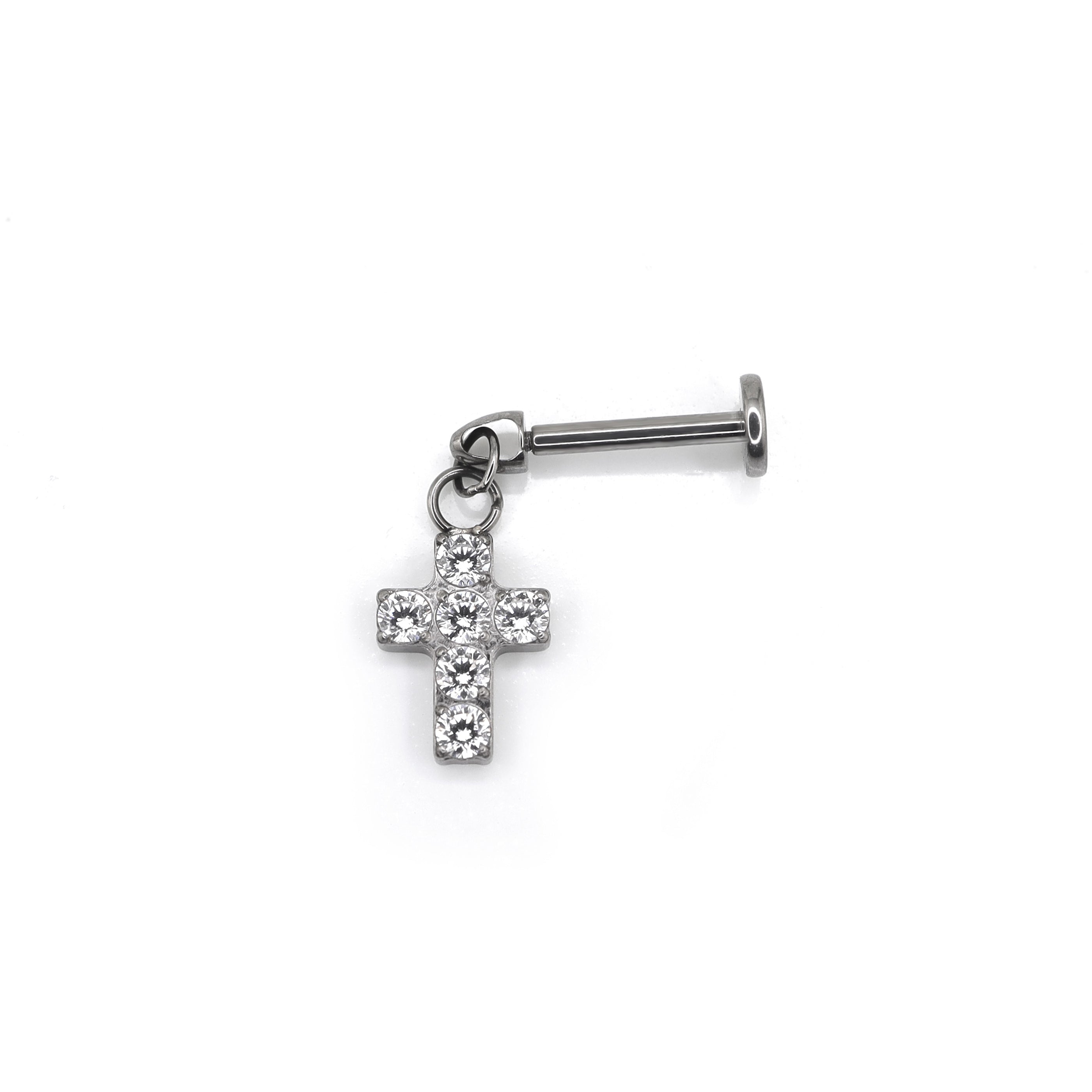 Cross Titanium Pendant Stud - Cross Titanium Pendant Stud - 6mm by CRUXJEWELRY