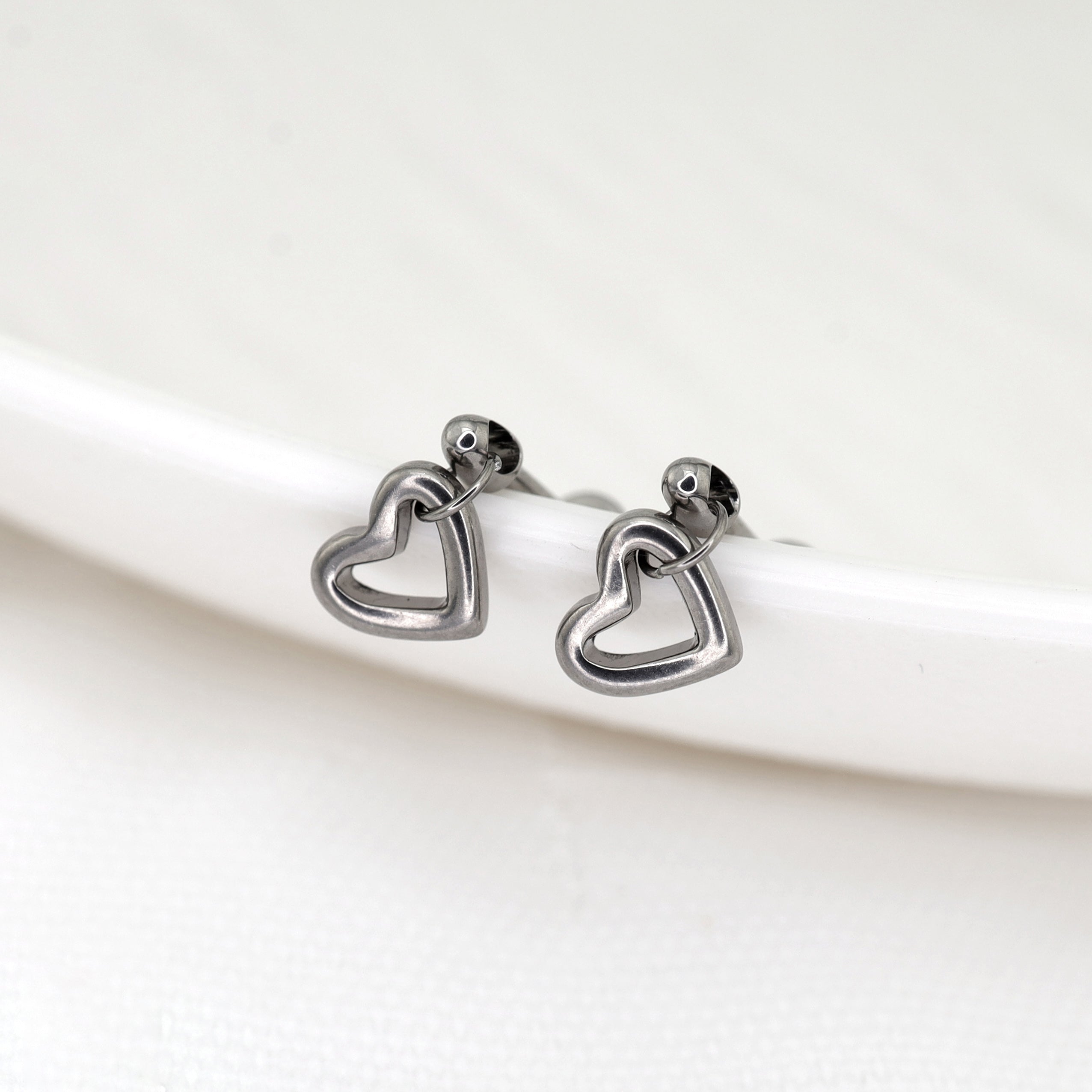 Titanium Heart Titanium Pendant Stud - Titanium Heart Titanium Pendant Stud - 6mm by CRUXJEWELRY