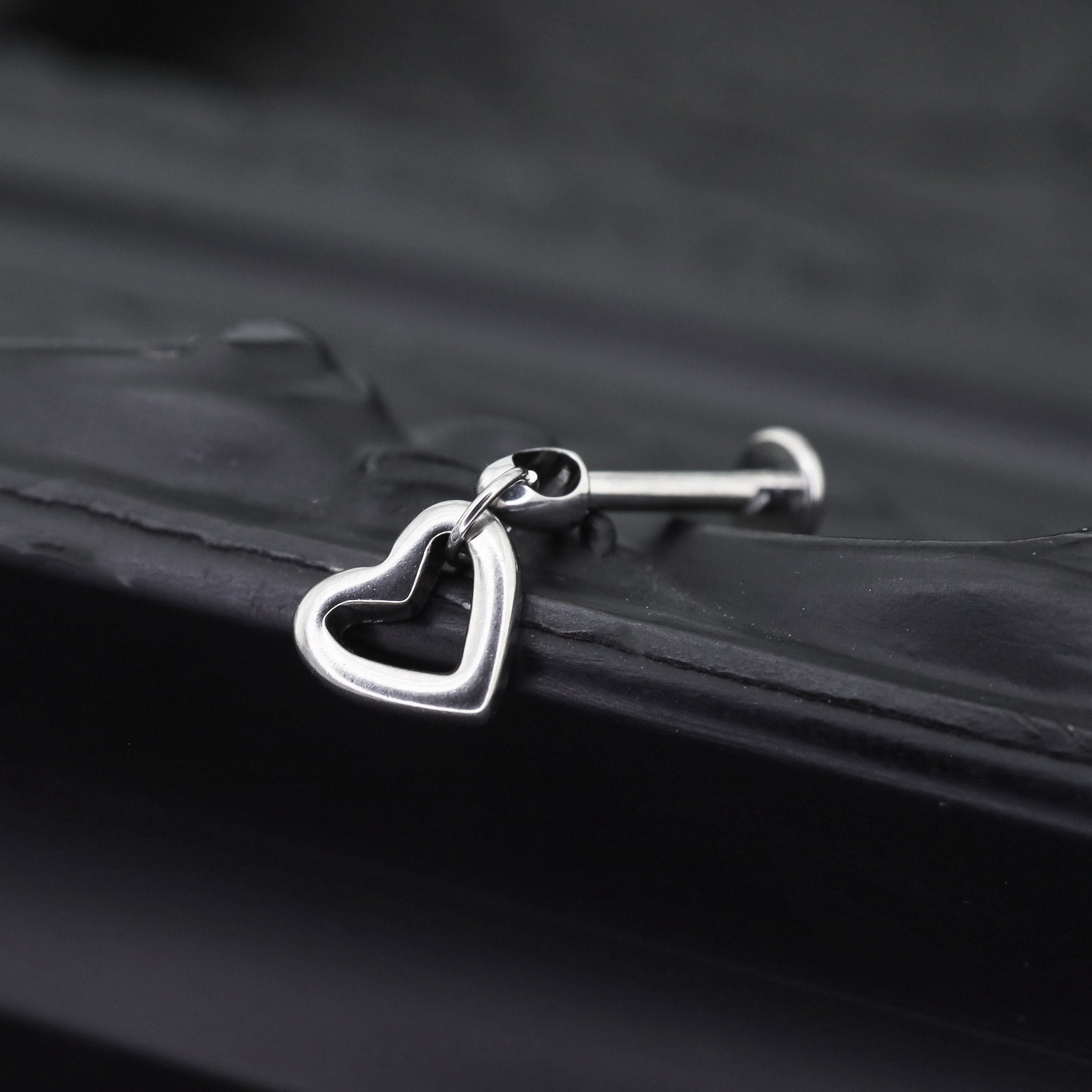 Titanium Heart Titanium Pendant Stud - Titanium Heart Titanium Pendant Stud - 6mm by CRUXJEWELRY