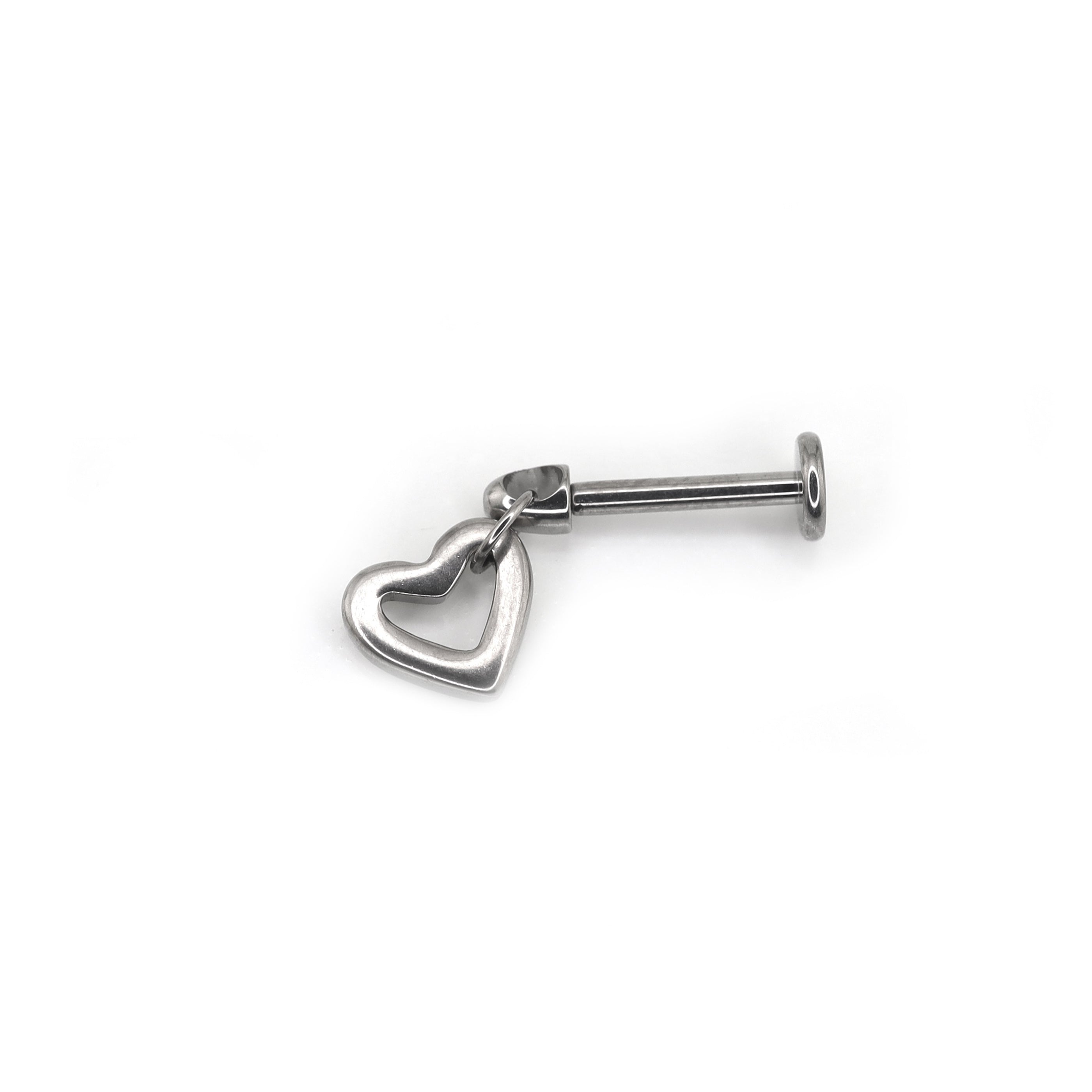 Titanium Heart Titanium Pendant Stud - Titanium Heart Titanium Pendant Stud - 6mm by CRUXJEWELRY