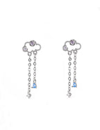 Cloud & Raindrop Pendant Ear Stud - Cloud & Raindrop Pendant Ear Stud - Set by CRUXJEWELRY