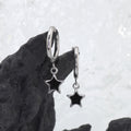 Oil Slick Star Stainless Steel Pendant Ear Ring - Oil Slick Star Stainless Steel Pendant Ear Ring - Single by CRUXJEWELRY