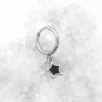 Oil Slick Star Stainless Steel Pendant Ear Ring - Oil Slick Star Stainless Steel Pendant Ear Ring - Single by CRUXJEWELRY