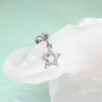 20G Thin Gauge Mini CZStar Dangle Earring Stud - 20G Thin Gauge Mini CZStar Dangle Earring Stud - Single by CRUXJEWELRY
