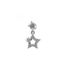 20G Thin Gauge Mini CZStar Dangle Earring Stud - 20G Thin Gauge Mini CZStar Dangle Earring Stud - Single by CRUXJEWELRY