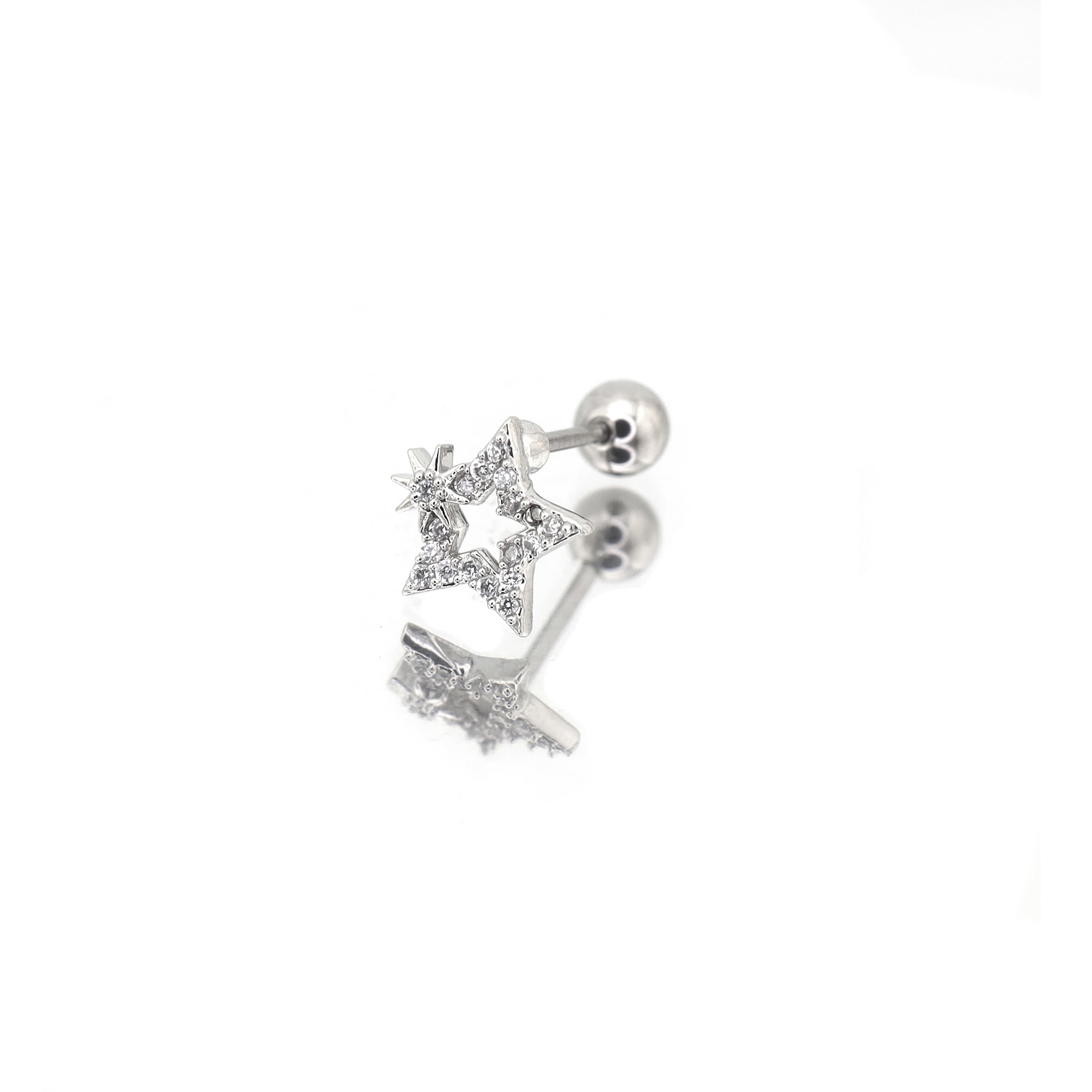 20G Thin Gauge Mini CZSta Earring Stud - 20G Thin Gauge Mini CZSta Earring Stud - Single by CRUXJEWELRY