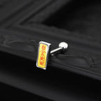 Kyoto Limited Series - Fortune&Rich paper Externally Threaded stainless steel Tongue Ring - Kyoto Limited Series - Fortune&Rich paper Externally Threaded stainless steel Tongue Ring - 12mm / 1.2mm/16G by CRUXJEWELRY