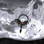 Dark Skeleton Hand Red CZ Pendant Septum Ring - Dark Skeleton Hand Red CZ Pendant Septum Ring - Default Title by CRUXJEWELRY