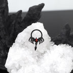 Dark Skeleton Hand Red CZ Pendant Septum Ring - Dark Skeleton Hand Red CZ Pendant Septum Ring - Default Title by CRUXJEWELRY