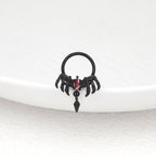 Dark Skeleton Hand Red CZ Pendant Septum Ring - Dark Skeleton Hand Red CZ Pendant Septum Ring - Default Title by CRUXJEWELRY