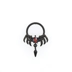 Dark Skeleton Hand Red CZ Pendant Septum Ring - Dark Skeleton Hand Red CZ Pendant Septum Ring - Default Title by CRUXJEWELRY