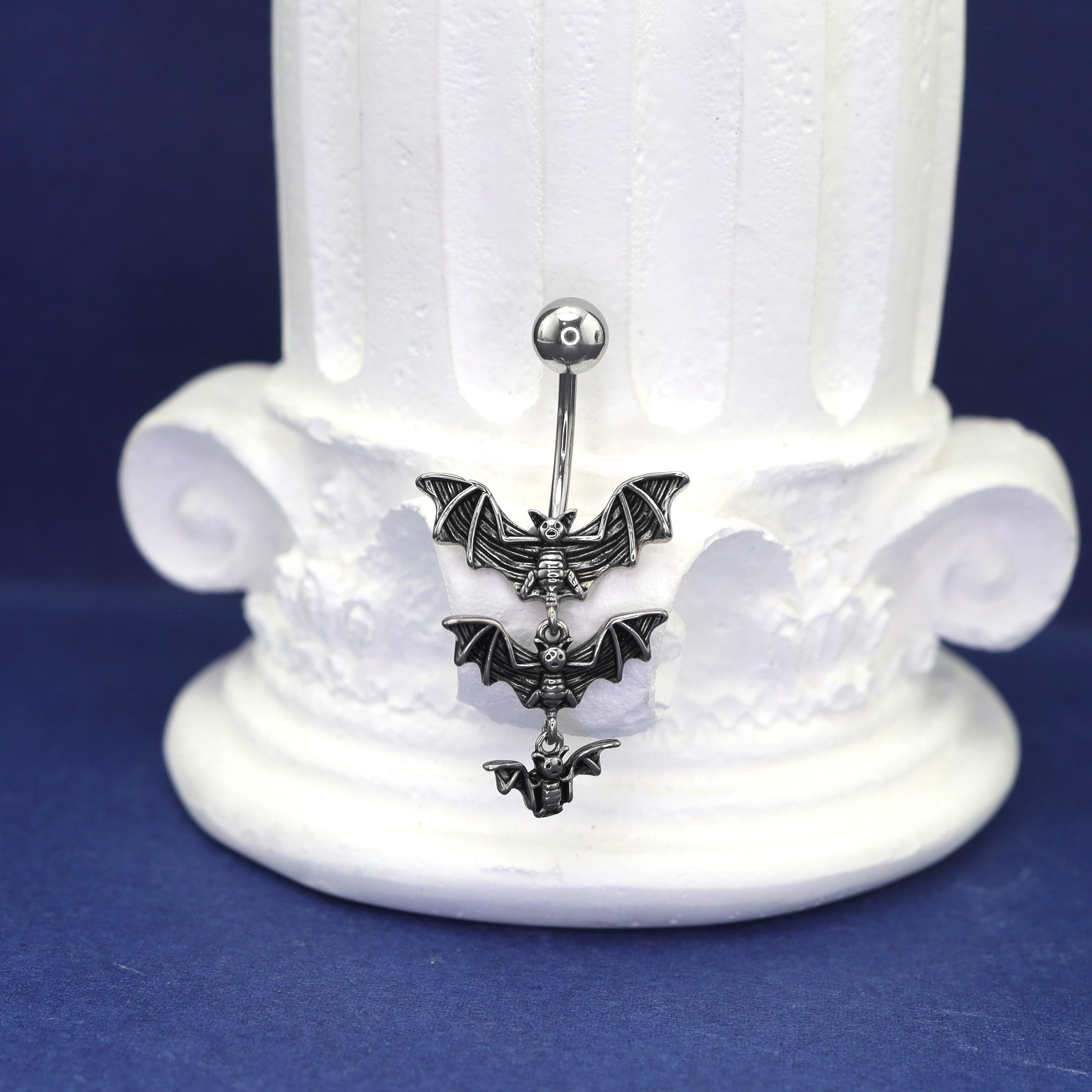 Triple Bat Design Navel Ring - Triple Bat Design Navel Ring - Default Title by CRUXJEWELRY