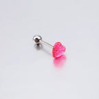 Heart-shaped Acrylic Tongue Stud - Heart-shaped Acrylic Tongue Stud - Pink / 12mm by CRUXJEWELRY