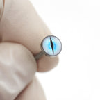Resin Oil Slick Eye Pupil tongue stud - Resin Oil Slick Eye Pupil tongue stud - Light Blue / 10 mm / 1.2mm/16G by CRUXJEWELRY