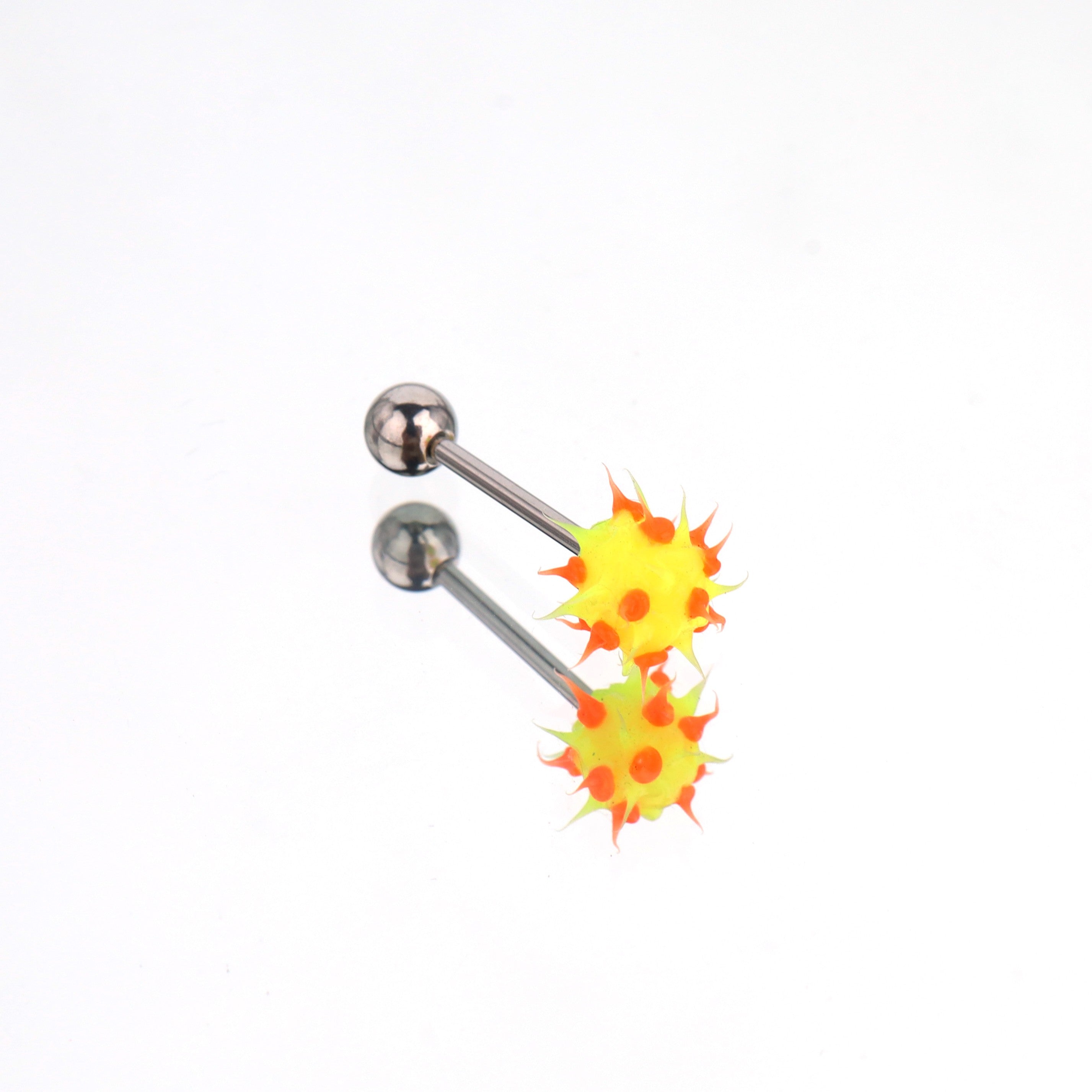 Spiked ball Silicone tongue stud - Spiked ball Silicone tongue stud - Orange / 10 mm by CRUXJEWELRY