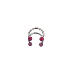 16G Opal Internally Threaded Horseshoe Ring - 16G Opal Internally Threaded Horseshoe Ring - Red / 8mm by CRUXJEWELRY