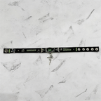 2-in-1 Gothic Black Leather Choker & Wrap Bracelet - Green Dragon Eye Necklace - Gun & Rose Charm - Toxic Punk Style