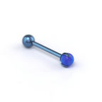 Claw Opal Internally Threaded Titanium Barbell Tongue Stud - Claw Opal Internally Threaded Titanium Barbell Tongue Stud - Cosmic Blue / 4mm by CRUXJEWELRY