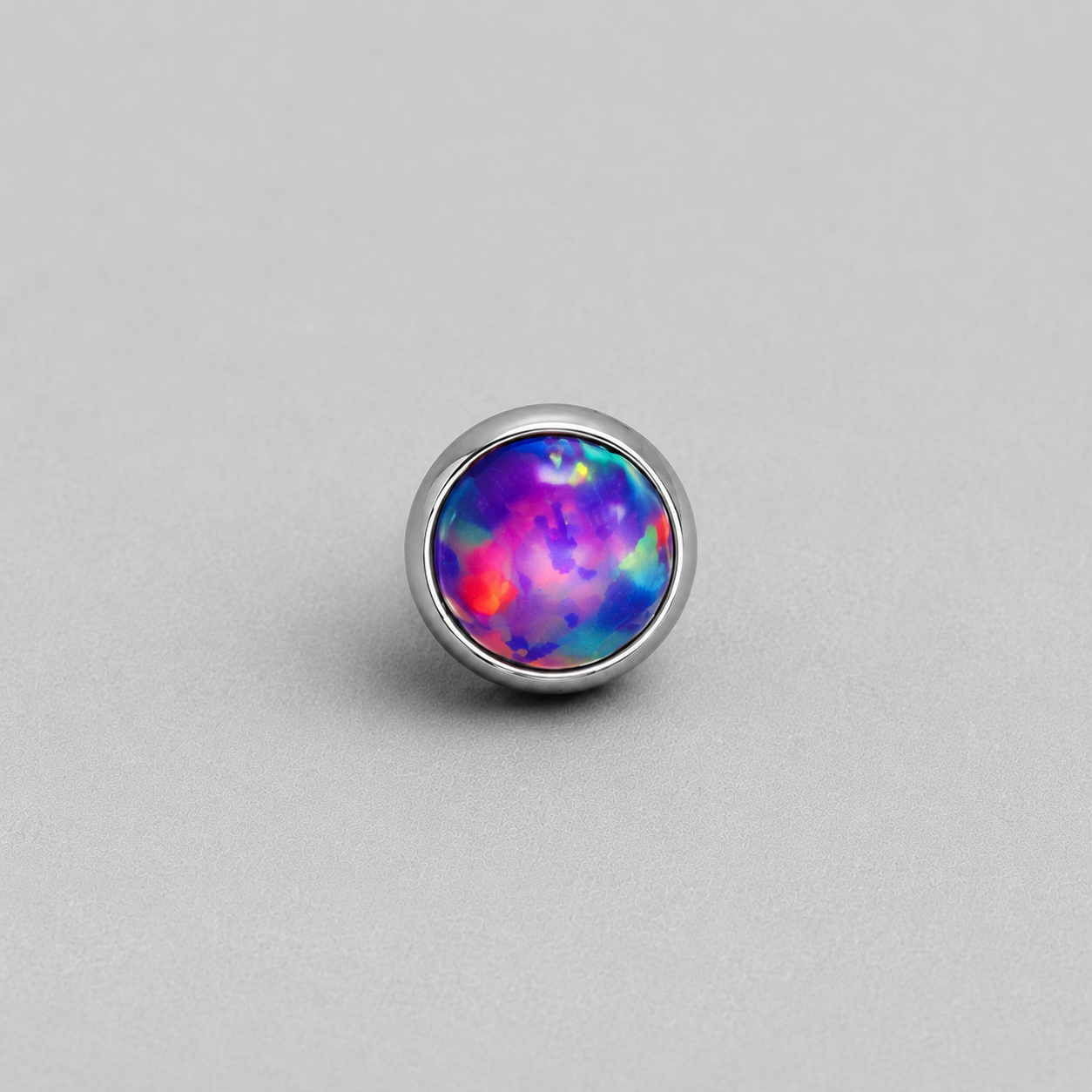 Titanium Fire Opal Threadless Piercing Top