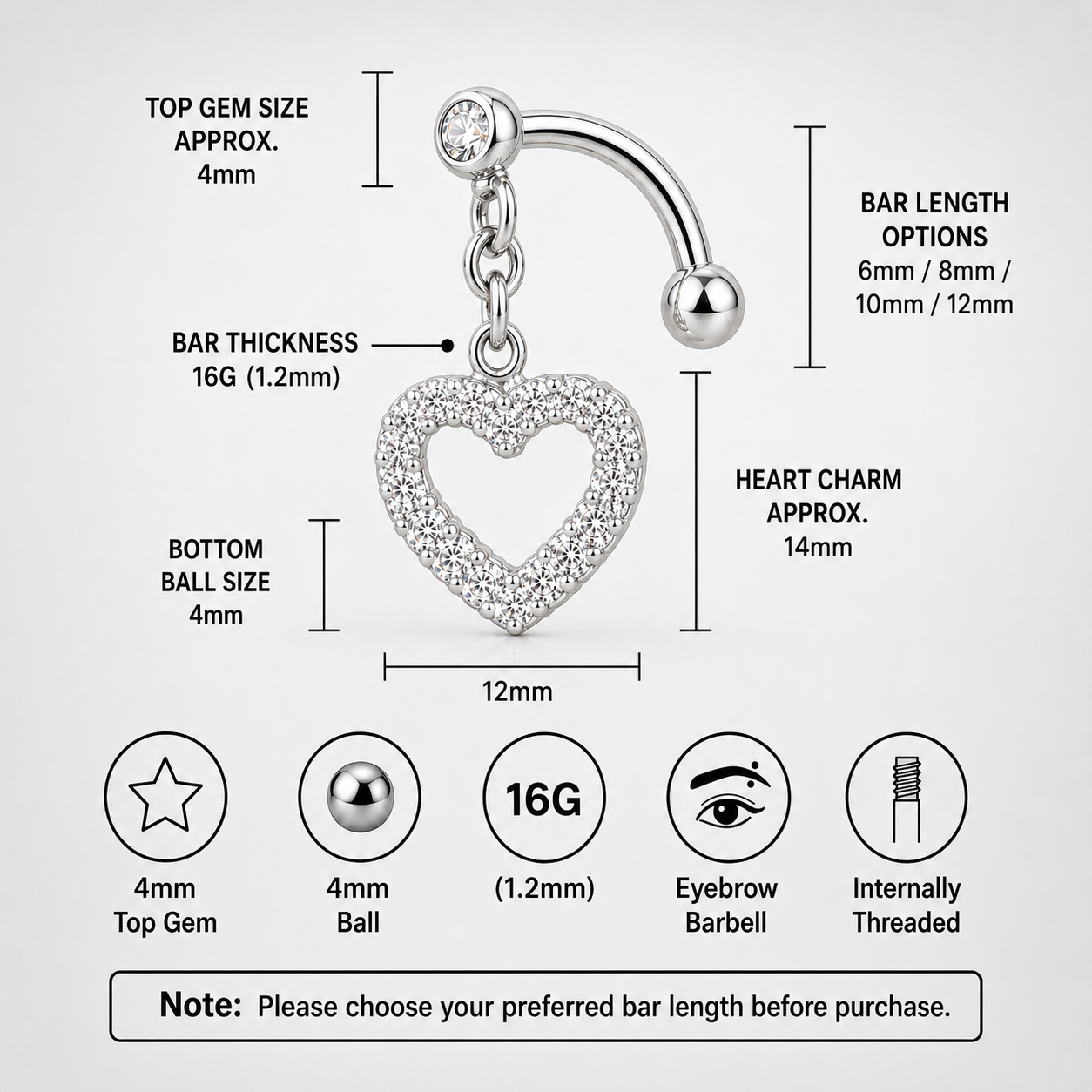 Cross CZ Stainless Steel Rook Stud