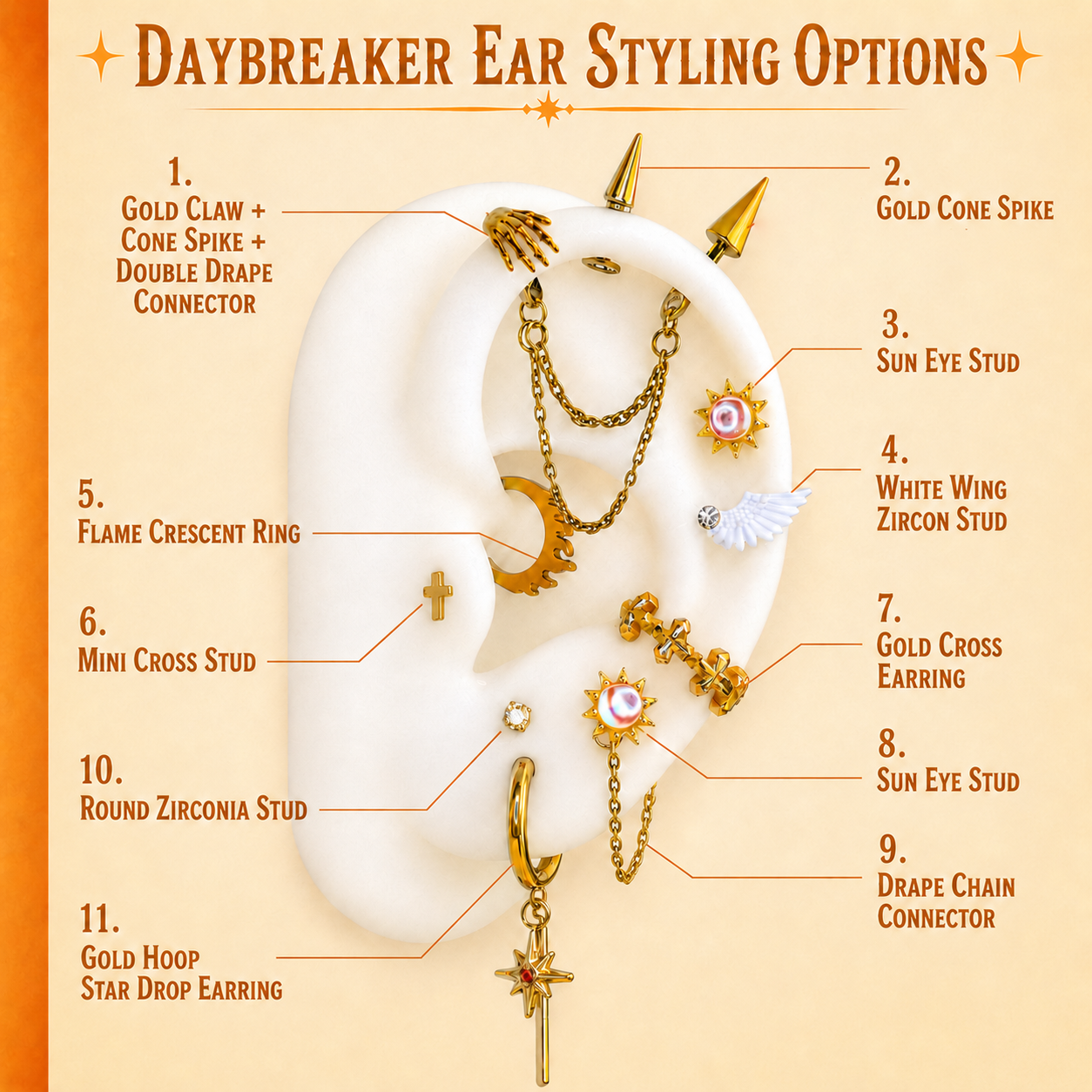 MLP  Princess Celestia - Daybreaker Series Earring Stack Set