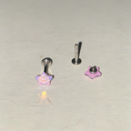 Cute Bubbly Star Titanium Labret Stud - Implant Grade Cartilage & Lip Piercing