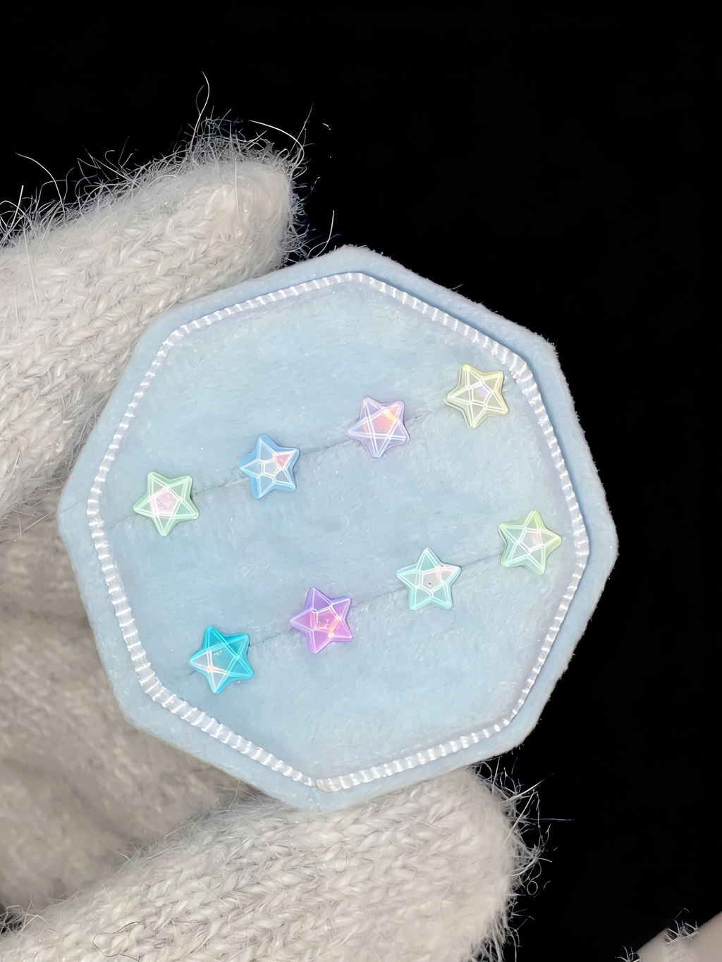 Cute Bubbly Star Titanium Labret Stud - Implant Grade Cartilage & Lip Piercing
