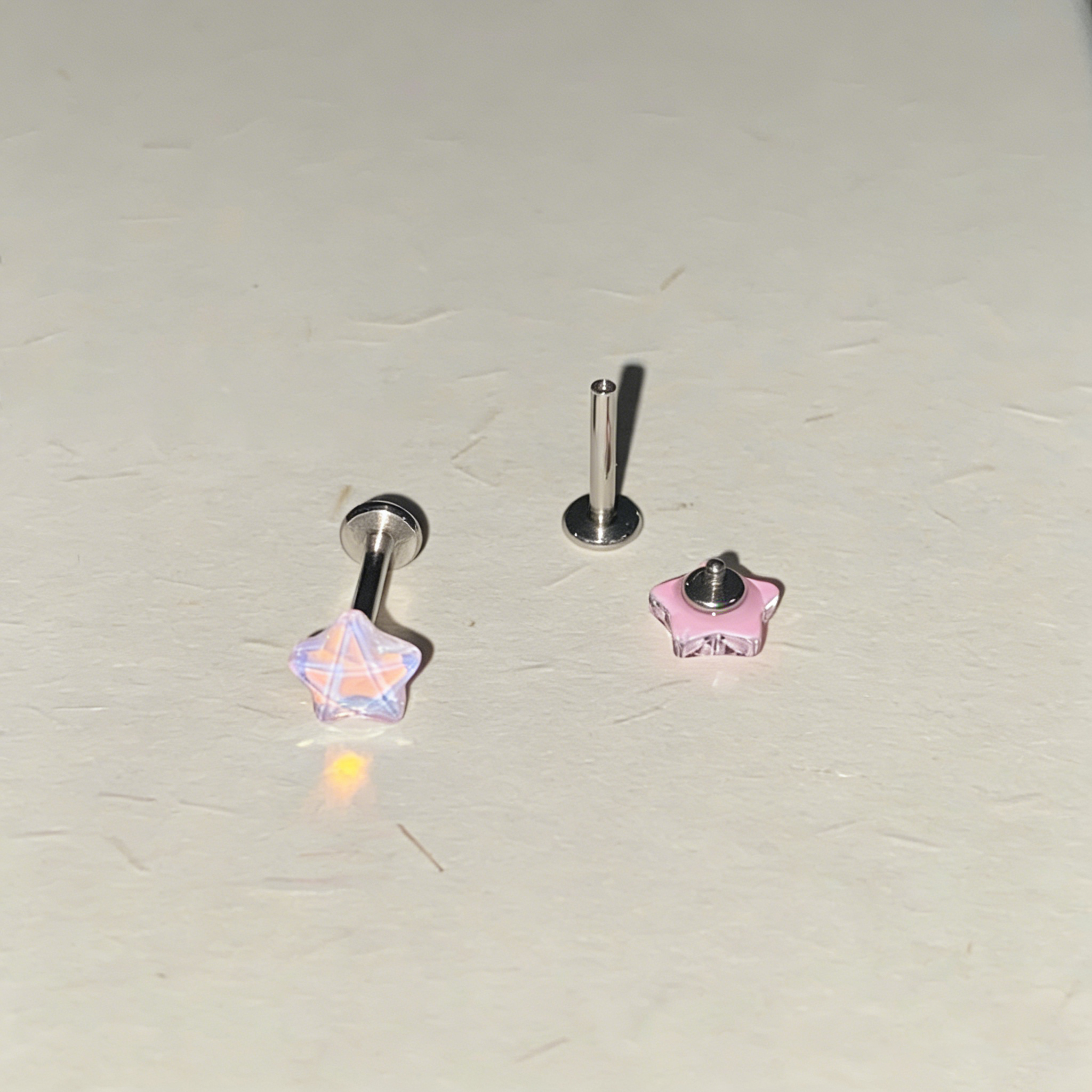 Cute Bubbly Star Titanium Labret Stud - Implant Grade Cartilage & Lip Piercing