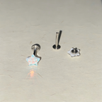 Cute Bubbly Star Titanium Labret Stud - Implant Grade Cartilage & Lip Piercing