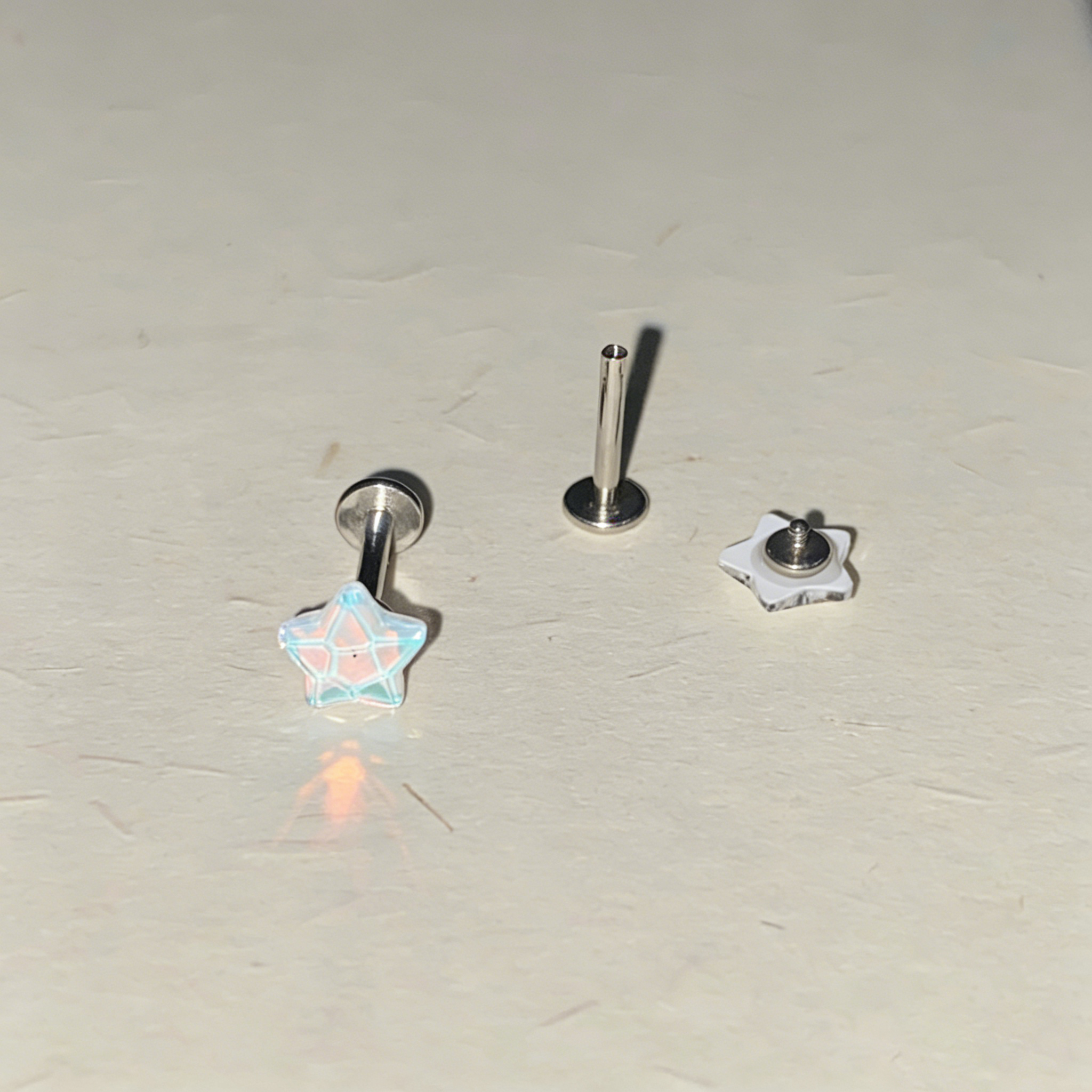 Cute Bubbly Star Titanium Labret Stud - Implant Grade Cartilage & Lip Piercing