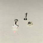 Cute Bubbly Star Titanium Labret Stud - Implant Grade Cartilage & Lip Piercing