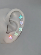 Cute Bubbly Star Titanium Labret Stud - Implant Grade Cartilage & Lip Piercing