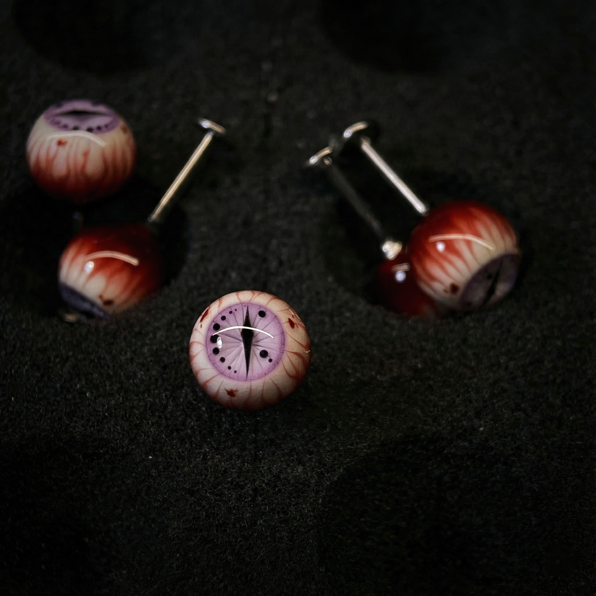 Cthulhu Eye - Midnight Feline Iris Eyeball | Ear/Tongue/Lip Titanium Studs