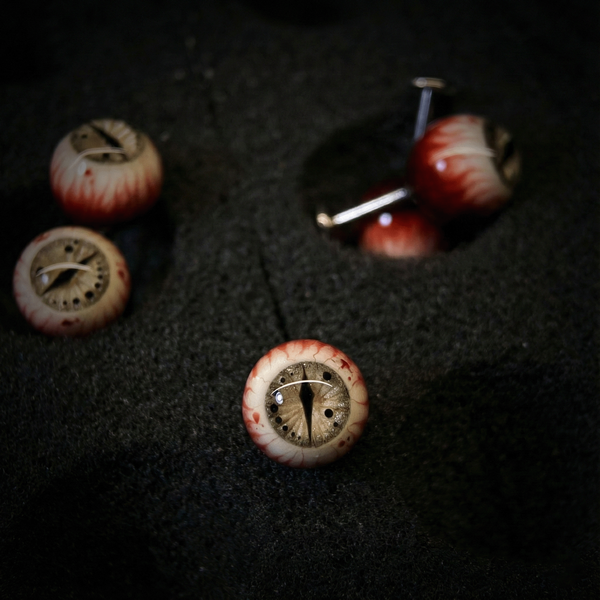 Cthulhu Eye - Midnight Feline Iris Eyeball | Ear/Tongue/Lip Titanium Studs